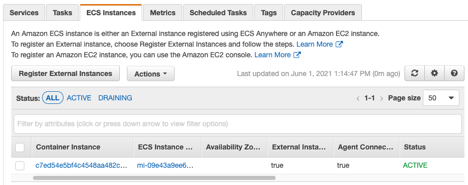 ECS cluster with on-premise instances