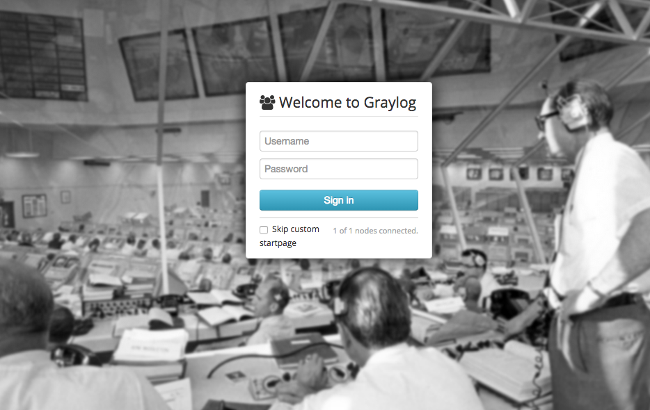 Graylog Login Screen